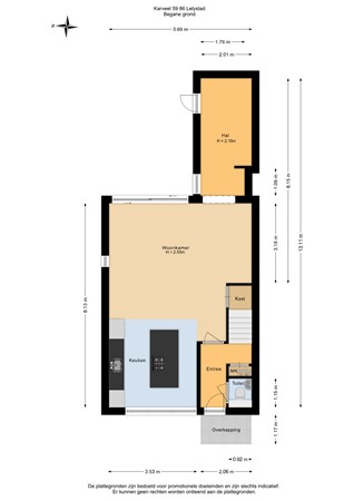 Floorplan - Karveel 59 86, 8242 WG Lelystad